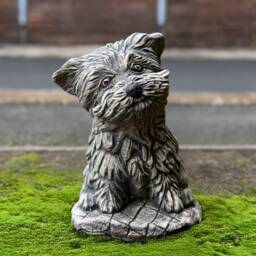 Concrete Westie Dog Figurine Stone Sculpture Outdoor Terrier Yorkie Statue Cement Ornament Dog Lover Gift Front Door Decoration - thumbnail 1