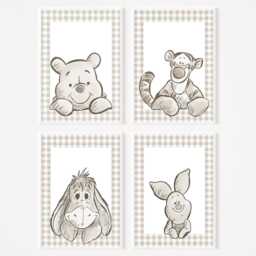 Choose Your Own Winnie Pooh Bear Set Of A4 A3 Nursery Unframed Prints Flower Neutral Beige Natural Tigger Eeyore Piglet Decor - thumbnail 3