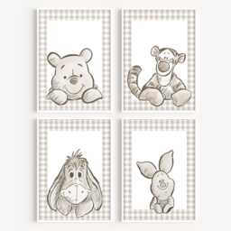 Choose Your Own Winnie Pooh Bear Set Of A4 A3 Nursery Unframed Prints Flower Neutral Beige Natural Tigger Eeyore Piglet Decor - thumbnail 2