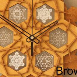 Sacred Geometry Wall Clock Laser Etched Metatron's Cube, Wooden - thumbnail 3