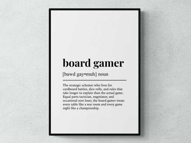 Board Gamer Funny Definition Hobby Gift Wall Art Print - image 1
