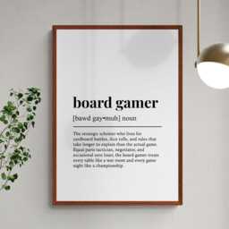 Board Gamer Funny Definition Hobby Gift Wall Art Print - thumbnail 2