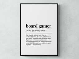 Board Gamer Funny Definition Hobby Gift Wall Art Print - thumbnail 1