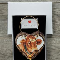 Cow Heart Slate Wall Hanging Rustic Farmhouse Decor - thumbnail 3