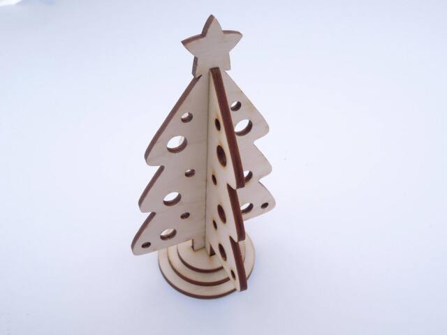 Wooden Mini Christmas Tree - Interlocking For Crafts Laser Cut Decor Ornaments Holiday Decoration - image 1