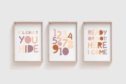 Set Of 3 Playroom Prints, Wall Art, Colourful, Girls Nursery Boys Bedroom Decor, Decor - thumbnail 1
