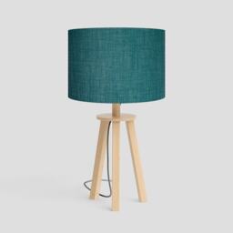 Handmade Drum Lampshade Linoso Jade Fabric, Table/Floor/Ceiling - thumbnail 1