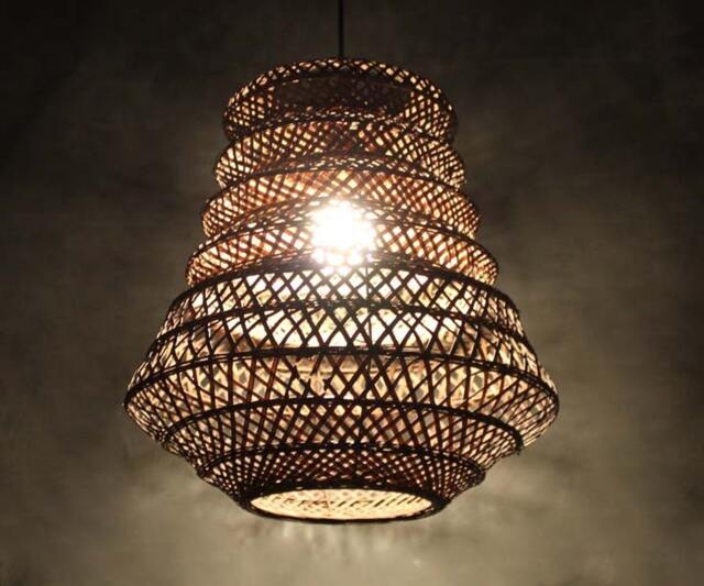 Bamboo Waveform Pendant Light Tower Shape Decor Lighting - image 1