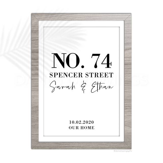 Personalised New Home Print, House Number & Street Name, Housewarming Gift - image 1