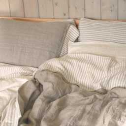 Lace Linen Duvet Cover Set Stonewashed European Flax Bedding