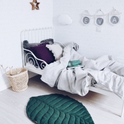 Leaf Play Mat From Natural Linen, Green Color - Ready To Ship The Best Baby Shower Gift - thumbnail 2