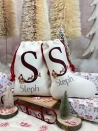 Personalised Santa Sack, Christmas Stocking, Girl, Boy, Eve Box, First Gift, Mug