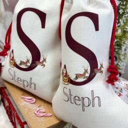 Personalised Santa Sack, Christmas Stocking, Girl, Boy, Eve Box, First Gift, Mug - thumbnail 3
