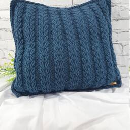 Knitted Cushion, Gift Idea, Modern Home Decor, Decorative Stylish Sofa Scandinavian Cotton Cord - thumbnail 2