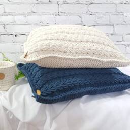 Knitted Cushion, Gift Idea, Modern Home Decor, Decorative Stylish Sofa Scandinavian Cotton Cord - thumbnail 3