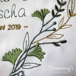 Cushion Cover 45x45cm Personalised Floral Heart Wreath Embroidered With Choice Of Fabric Colours - thumbnail 3