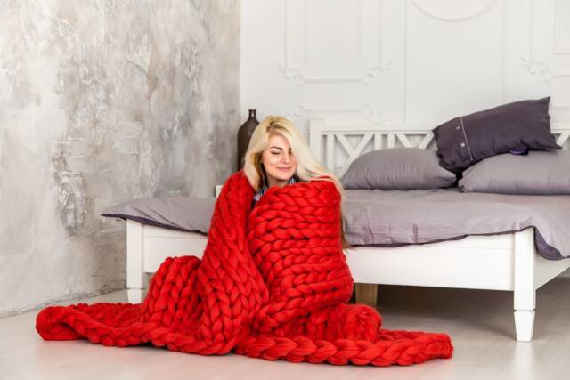 Super Chunky Blanket, Knit Merino Wool Yarn, Arm Knitted Blanket, Chunky Knits - image 1