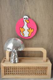 Punch Needle Duck Wall Art Neon Cartoon Decor