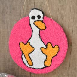 Punch Needle Duck Wall Art Neon Cartoon Decor - thumbnail 4