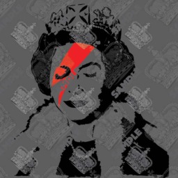 The Queen Elizabeth Ii/Bowie Thunderbolt Banksy Wall Decal Sticker. Choose Your Size - thumbnail 2