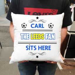 Personalised Leeds Football Cushion. With Any Name. Fan Cushion Lfc Eland Road Stadium - thumbnail 3