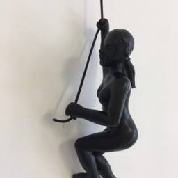 2 Piece Climbing Sculpture Wall Art Gift For Home Decor Interior Design Rock Woman Contemporary Artwork Black - thumbnail 3