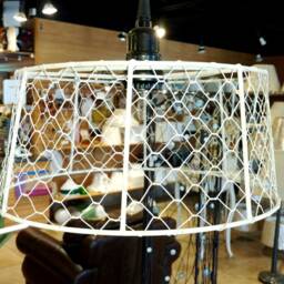 Chicken Wire Basket Swag Lamp, Rustic Plug-In Pendant Light - thumbnail 4