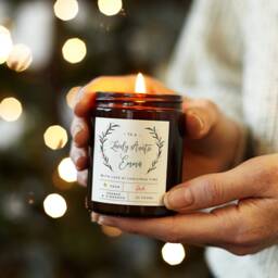 Personalised Auntie Christmas Candle Soy Wax Apothecary Jar