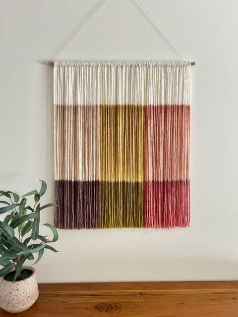 Custom Dyed Wool Tapestry - Pastel Wall Hanging Textile Art Pick Your Own Colors - image 1