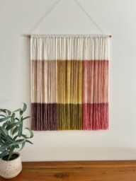 Custom Dyed Wool Tapestry - Pastel Wall Hanging Textile Art Pick Your Own Colors