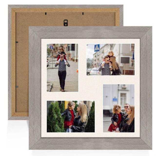 Multi Aperture Picture Frame 12x12 Holds 4 Photo Family Collage in Modern Style - Hold - 6x4 Photos - image 1