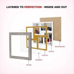 Multi Aperture Picture Frame 12x12 Holds 4 Photo Family Collage in Modern Style - Hold - 6x4 Photos - thumbnail 3
