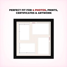 Multi Aperture Picture Frame 12x12 Holds 4 Photo Family Collage in Modern Style - Hold - 6x4 Photos - thumbnail 2