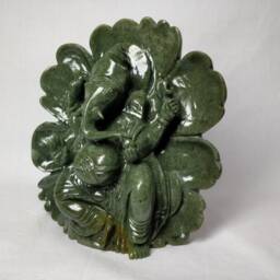 Green Jade Ganesha, Aventurine Gemstone Figurines, Gemstone Artifacts, Hindu God Figurine, Living Room Decoratives, Spiritual Gifts - thumbnail 2