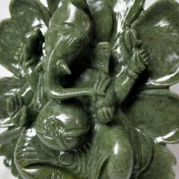 Green Jade Ganesha, Aventurine Gemstone Figurines, Gemstone Artifacts, Hindu God Figurine, Living Room Decoratives, Spiritual Gifts - thumbnail 4