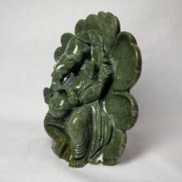 Green Jade Ganesha, Aventurine Gemstone Figurines, Gemstone Artifacts, Hindu God Figurine, Living Room Decoratives, Spiritual Gifts - thumbnail 3