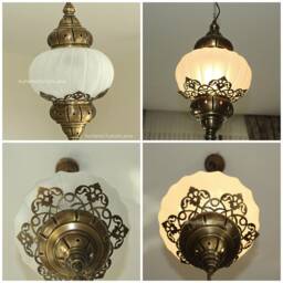 Frosted Hanging Lamp, Light, Morocco Light, Morocco Lighting, Turkish Light, Morocco Lamp, Milky Glass, Morocco Lantern, Turkey Lamp - thumbnail 3