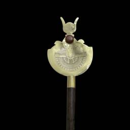 Ebony Was Sceptre Brass & Gold Plated Egyptian Osiris Staff - thumbnail 3