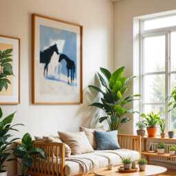 Abstract Horse Art Print - Minimalist Farmhouse Decor Neutral Wall Scandinavian Style Poster Equestrian Gift - thumbnail 3
