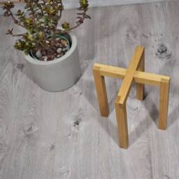Oak Wood Plant Stand Mid Century Modern Style - thumbnail 2