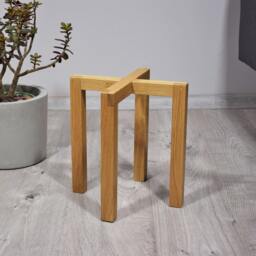 Oak Wood Plant Stand Mid Century Modern Style