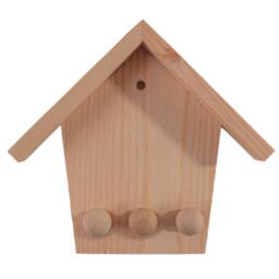 Wooden Decorative Key Holders - Various Designs Hanging Boxes Cabinet Wall Mounted Entryway Hooks Key's Rack Organiser Paintable Wood - thumbnail 2