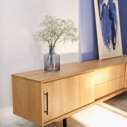 Mid-Century Sideboard, Dresser, Commode, Japandi Furniture, Credenza Made Of Oak Vaneer - Livlo D-S01 - thumbnail 4