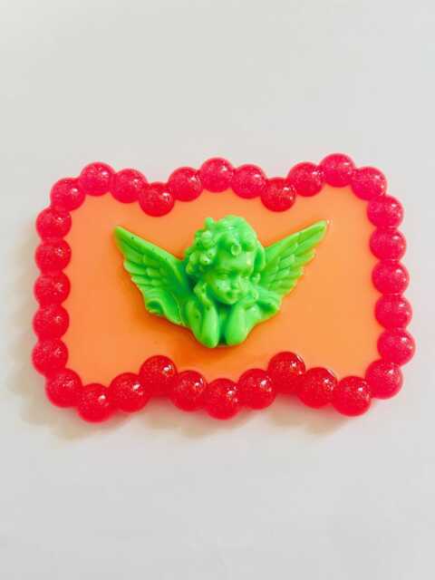 Cherub Angel Baby Wall Hanging/Dopamine D??cor/Pop Art/Maximalist D??cor/Unique Gift/Resin Art/Rainbow Decor/Cupid/Unique Gift - image 1