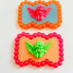 Cherub Angel Baby Wall Hanging/Dopamine D??cor/Pop Art/Maximalist D??cor/Unique Gift/Resin Art/Rainbow Decor/Cupid/Unique Gift - thumbnail 4