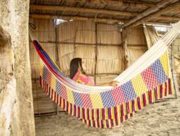 Authentic Handmade Colombian Hammock With Fringes Indoor & Outdoor Use, Ergonomic Comfort, Handwoven Artisanal - thumbnail 1
