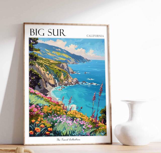 Big Sur California Travel Poster Coastal Art Print - image 1