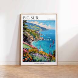 Big Sur California Travel Poster Coastal Art Print - thumbnail 3