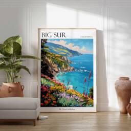Big Sur California Travel Poster Coastal Art Print - thumbnail 2