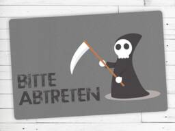 "Dirt Sparrow?? Doormat Motif ""Please Step Down - Grim Reaper"